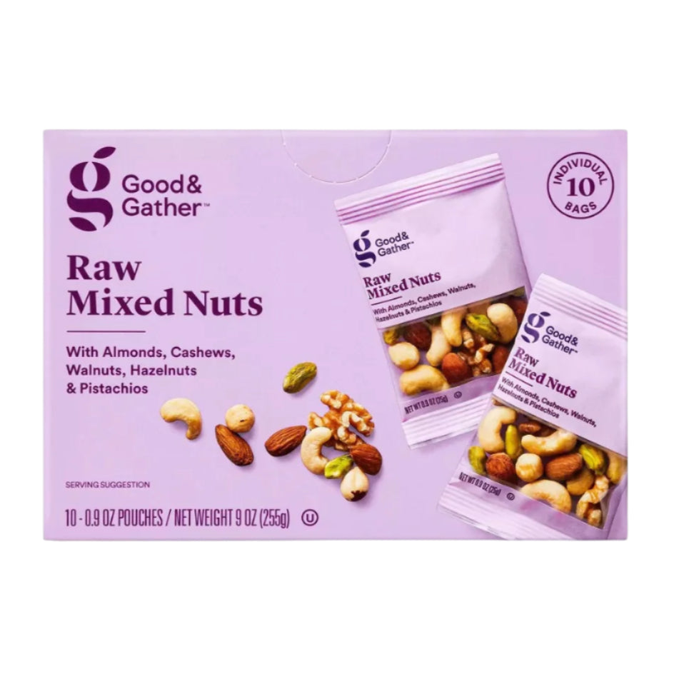 Good & Gather Unsalted Raw Mixed Nuts, 10 ct., 9 oz.