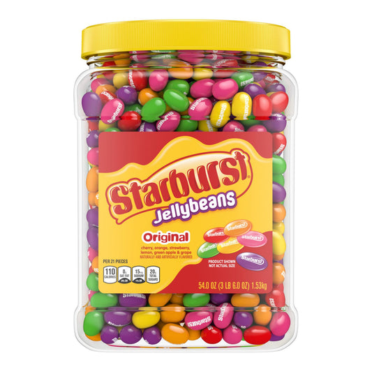 Starburst Original Assorted Jelly Beans Chewy Candy Resealable Jar, 54 oz.