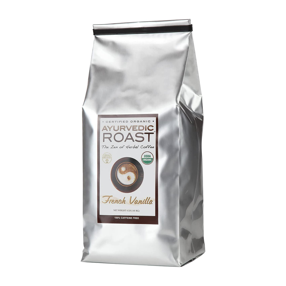 Ayurvedic Roast French Vanilla - Organic Coffee Substitute, Caffeine Free Grain Coffee with Barley Chicory Ashwagandha Brahmi 4 lb. - Only Tasty Goods Inc.